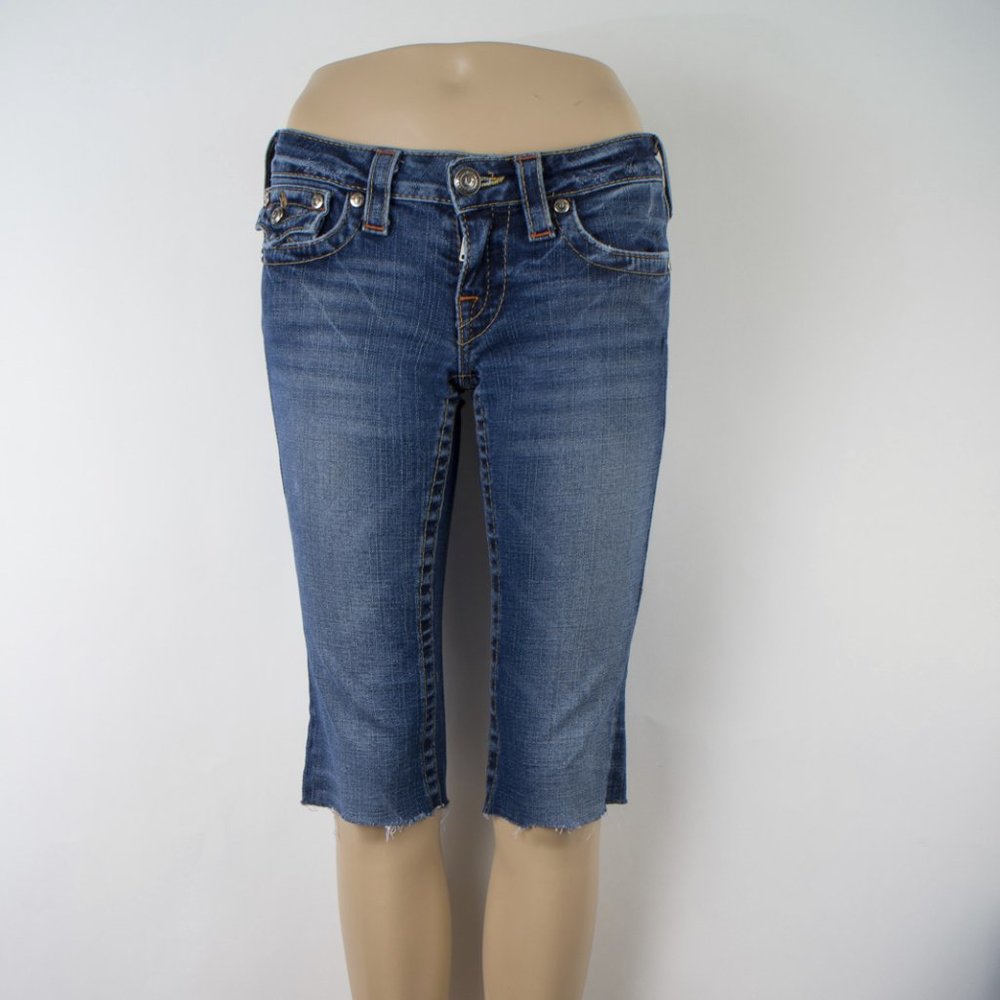 True Religion Jeans Cut Off Shorts Flap Pocket 26 (27 X 15) Women's Jean Shorts